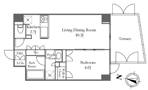 KDX Residence Ebisu (Elstanza Ebisu Minami) floorplan